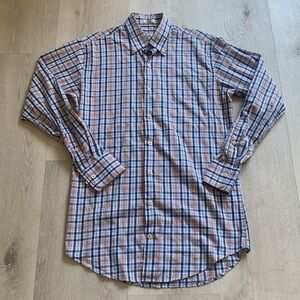 Peter Millar S Cotton Blue White &‎ Orange Button Down Shirt